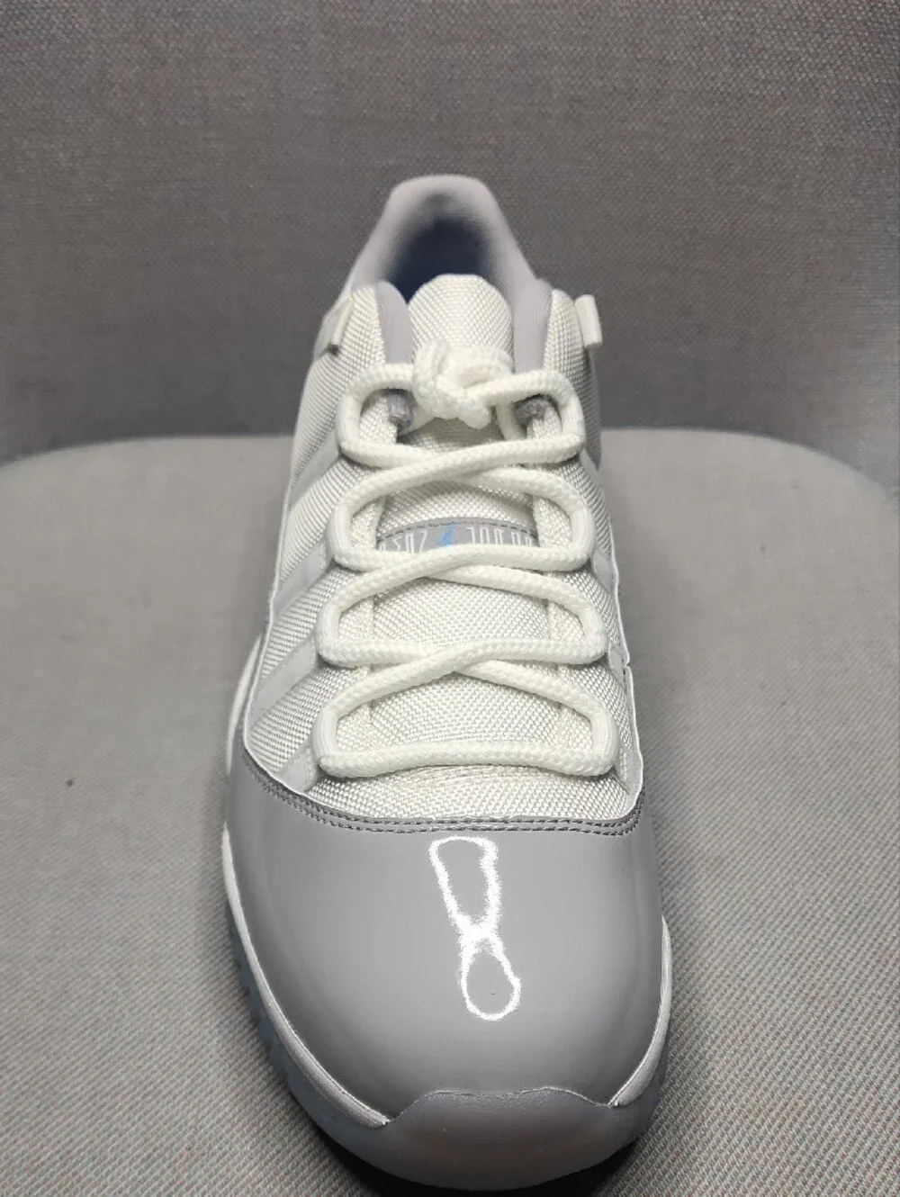 Men's Low-Top Athletic Sneakers - White & Gray 12s